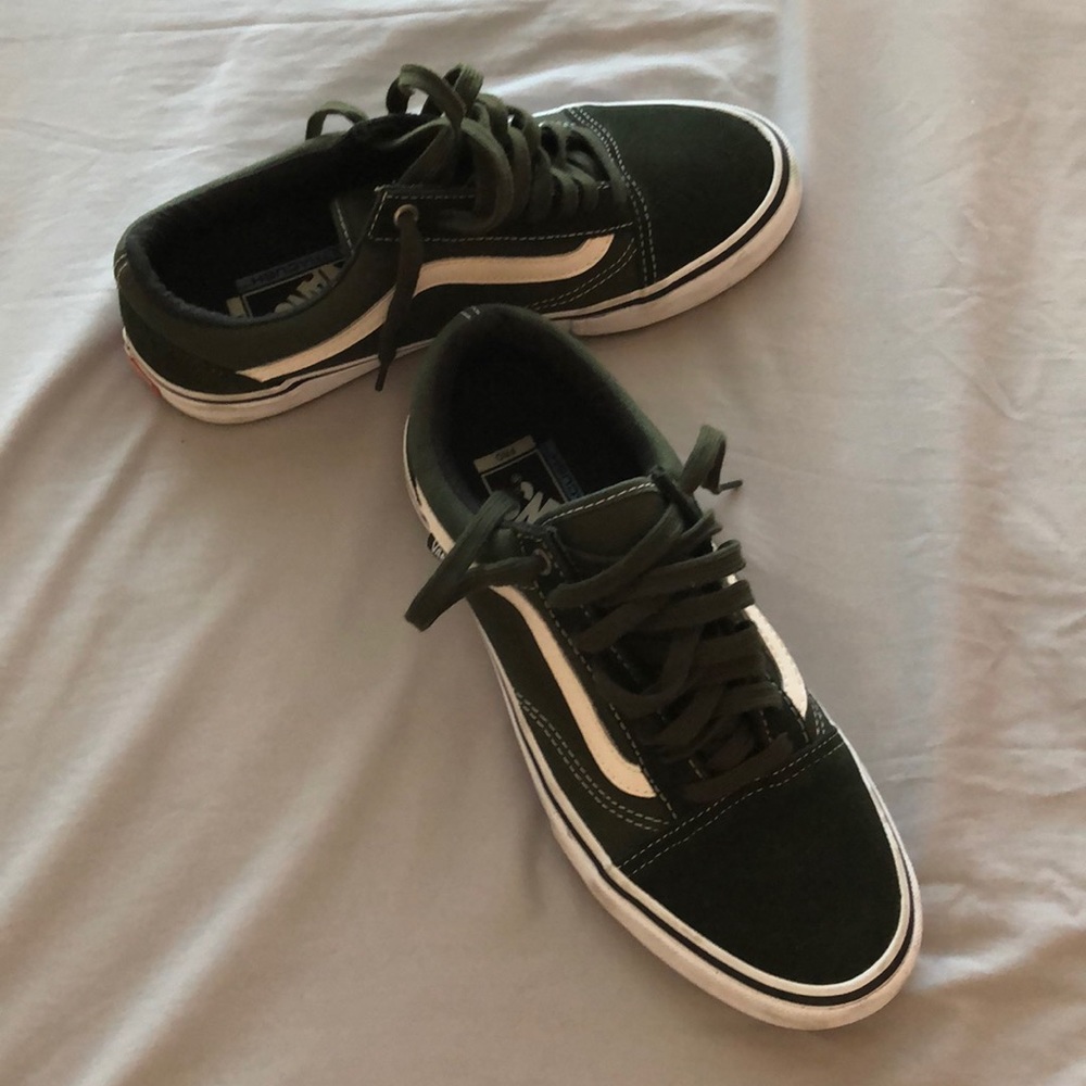 Vans Green and White shoes size 10W or 8.5M